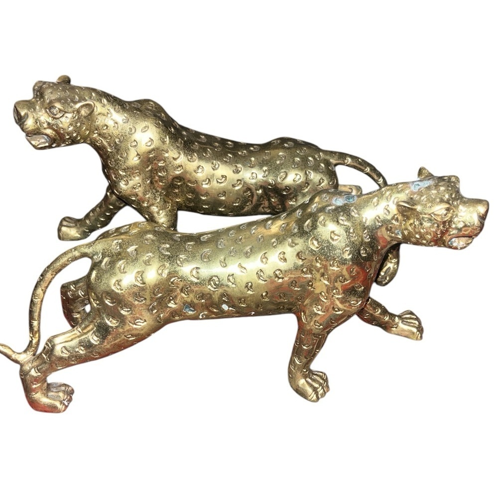 Vintagee brass leopard figures - Picture 5 of 6